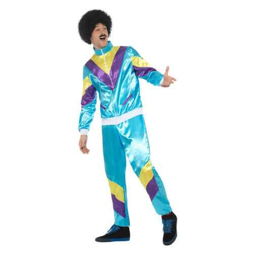80s Height of Fashion Shell Suit Costume, Blue