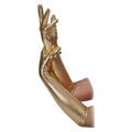 Gold Shiny Wet Look Long Satin Gloves