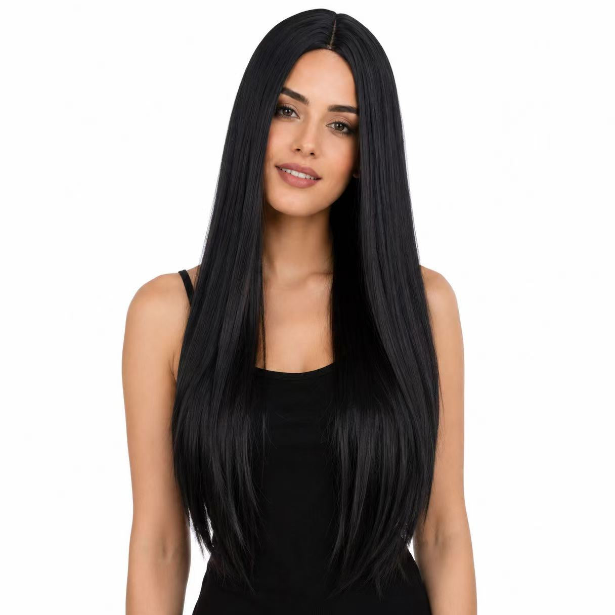 Deluxe Long Black Wig