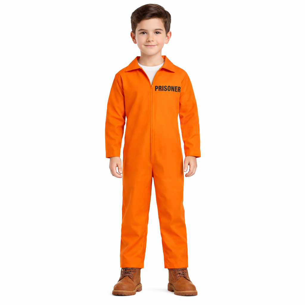 Orange Prisoner Jumpsuit Costume Kids