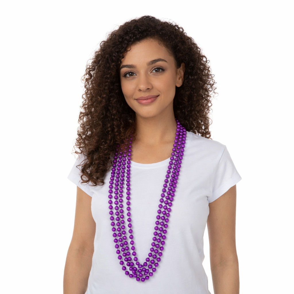 Purple 1980s Beaded Necklace