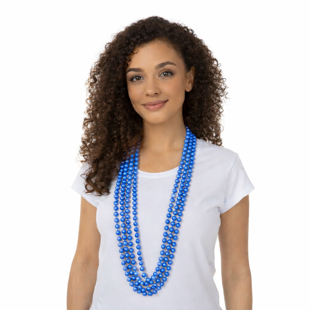Blue 1980s Beaded Necklace