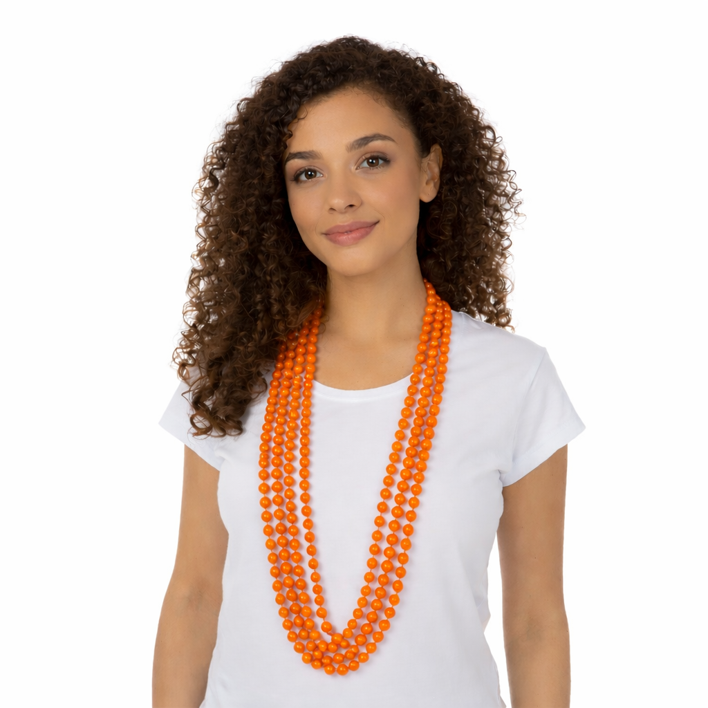 Orange 1980s Beaded Necklace