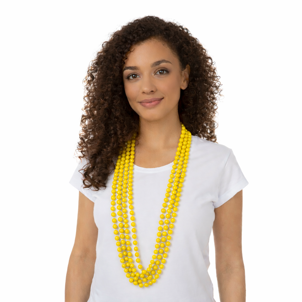 Yellow 1980s Beaded Necklace