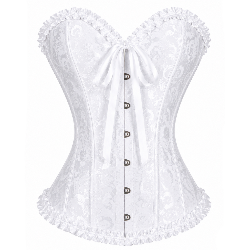White Satin Lace Corset Top