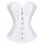 White Satin Lace Corset Top