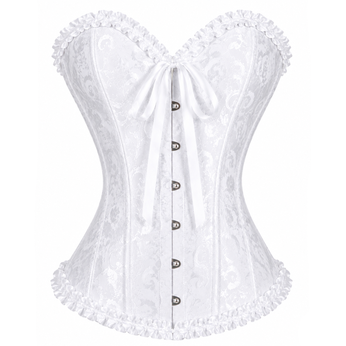 White Satin Lace Corset Top