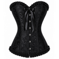 Black Satin Lace Corset Top