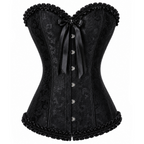 Black Satin Lace Corset Top