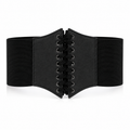 Women’s Black Lace-Up Corset Waist Belt