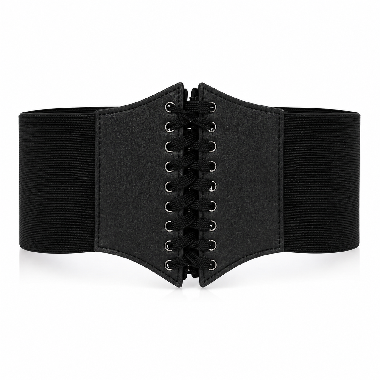 Women’s Black Lace-Up Corset Waist Belt
