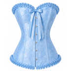 Baby Blue Satin Lace Corset Top
