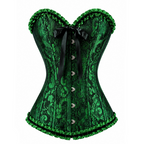 Emerald Green Satin Lace Corset Top