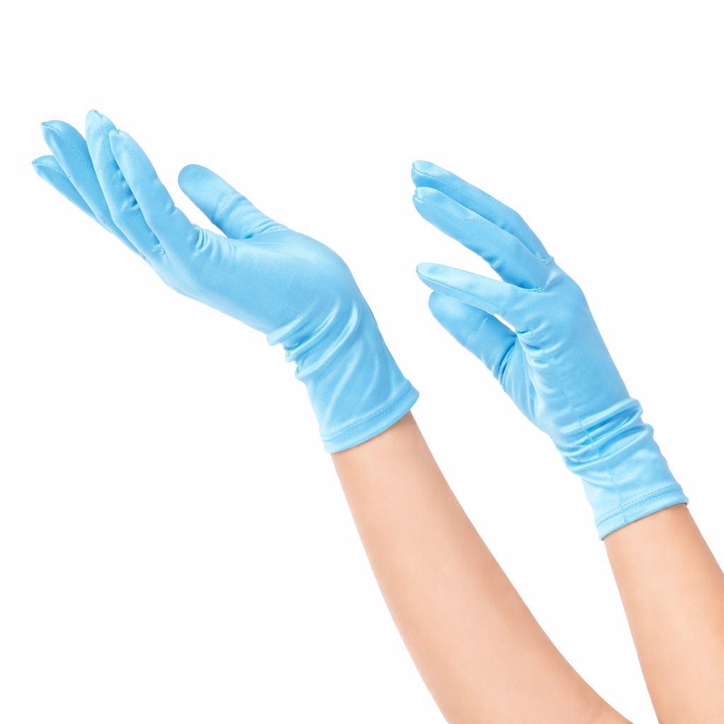 Blue Turquoise Short Gloves