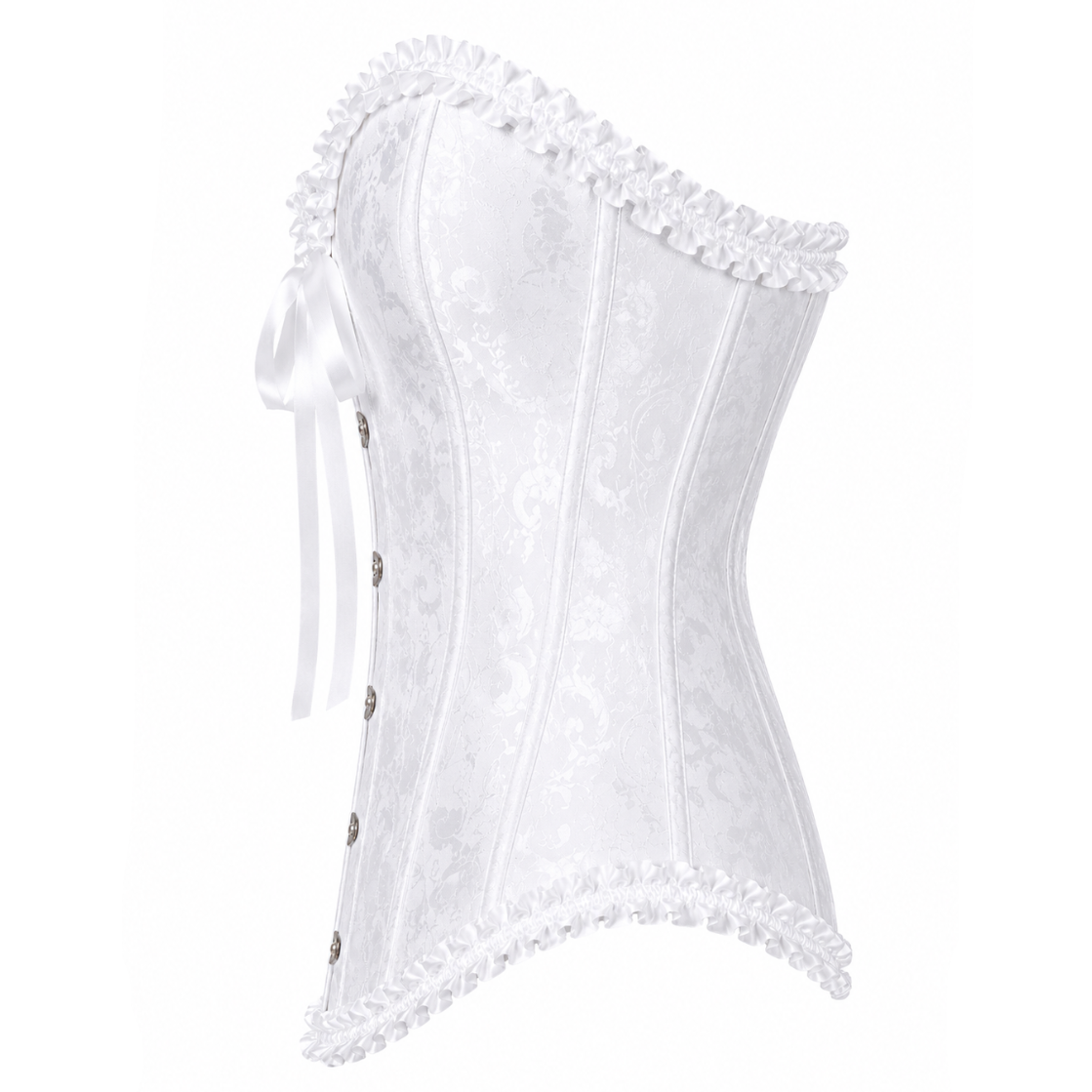 White Satin Lace Corset Top