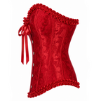 Red Satin Lace Corset Top