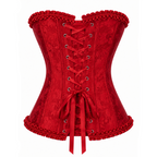 Red Satin Lace Corset Top