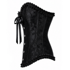 Black Satin Lace Corset Top