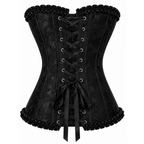 Black Satin Lace Corset Top