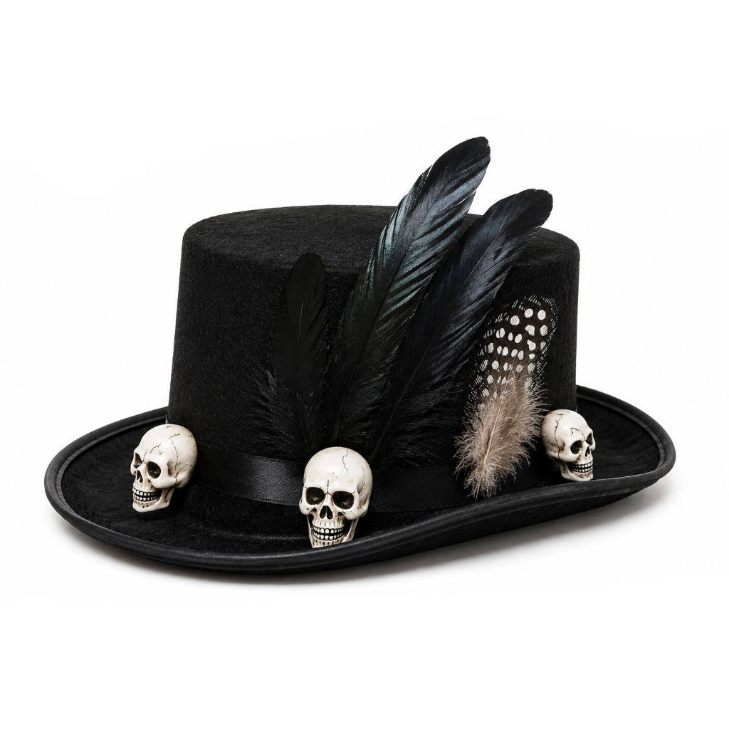 Black Voodoo Skull Top Hat