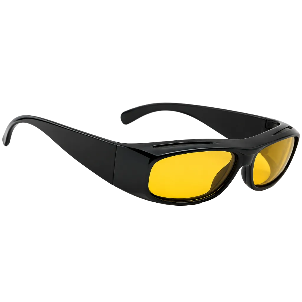 Black & Yellow Wraparound Glasses
