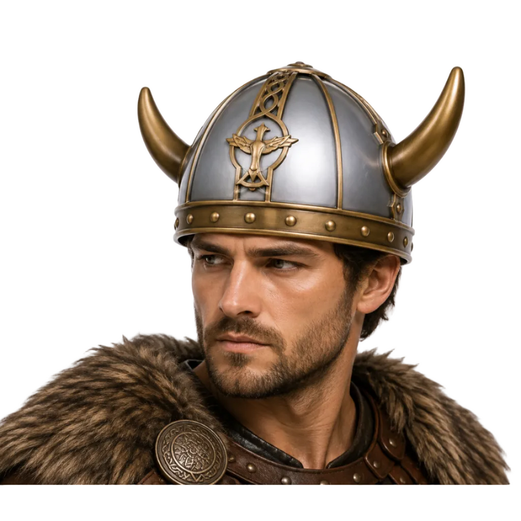 Gold & Silver Viking Helmet