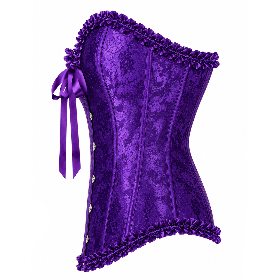 Purple Satin Lace Corset Top