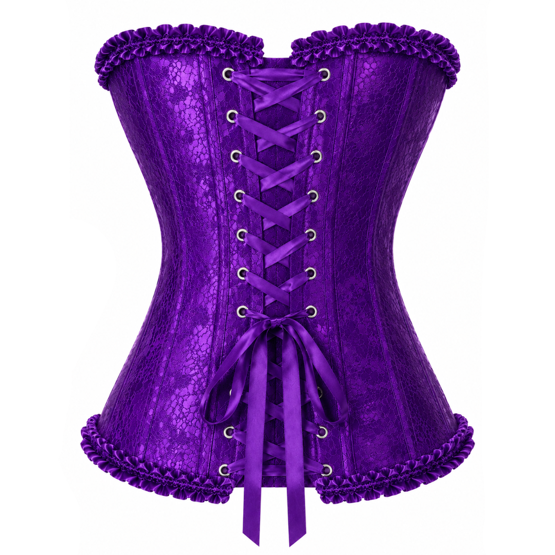 Purple Satin Lace Corset Top