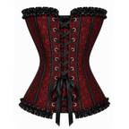 Red & Black Satin Lace Corset Top