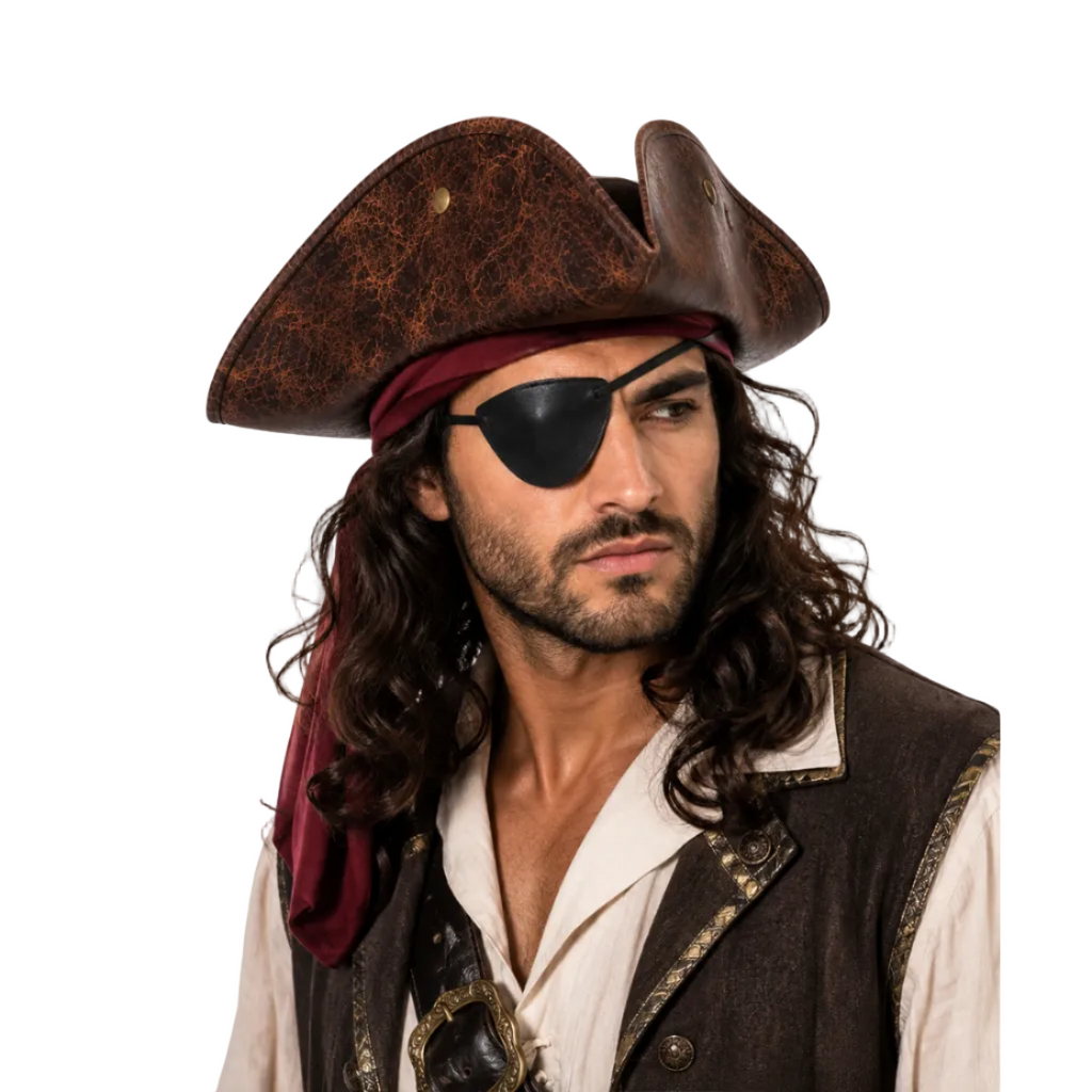 Brown Pirate Tricorn Hat