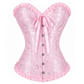 Baby Pink Satin Lace Corset Top