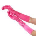 Hot Pink Long Satin Gloves