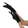 Black Short Satin Gloves