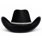 Black Rhinestone Cowgirl Hat