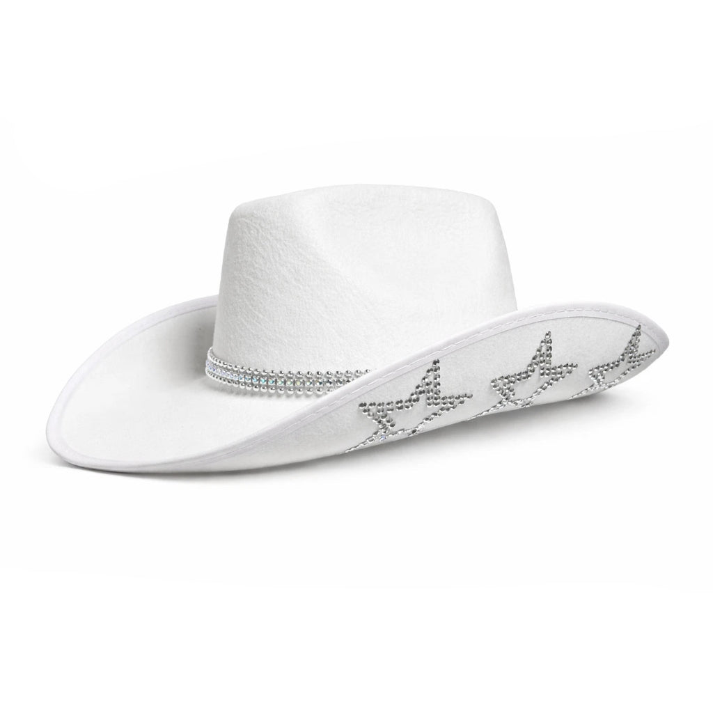 White Rhinestone Cowgirl Hat