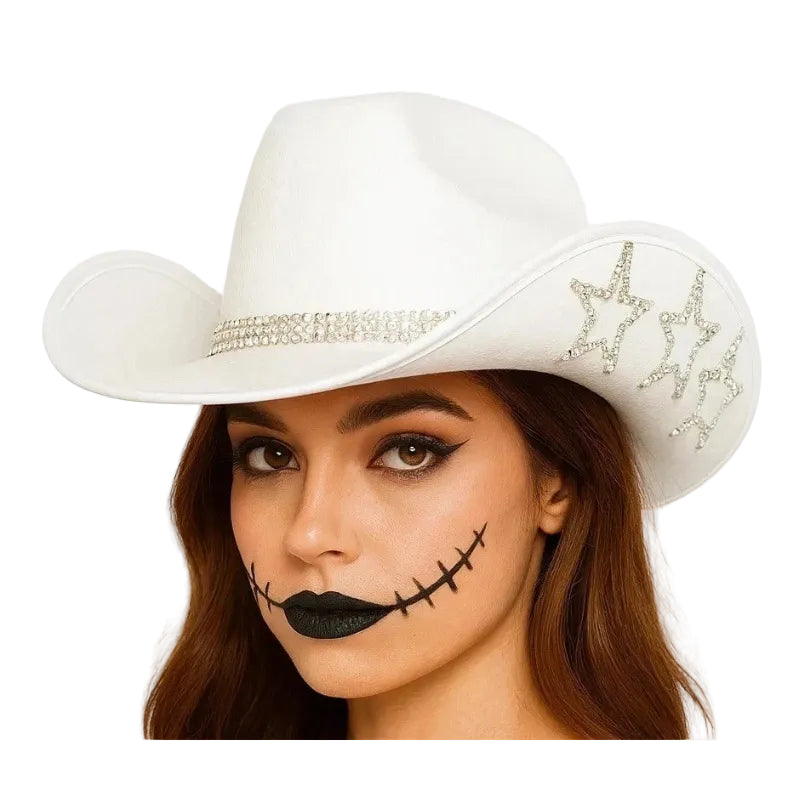 White Rhinestone Cowgirl Hat