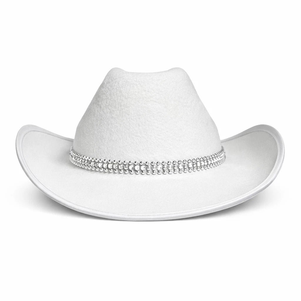 White Rhinestone Cowgirl Hat