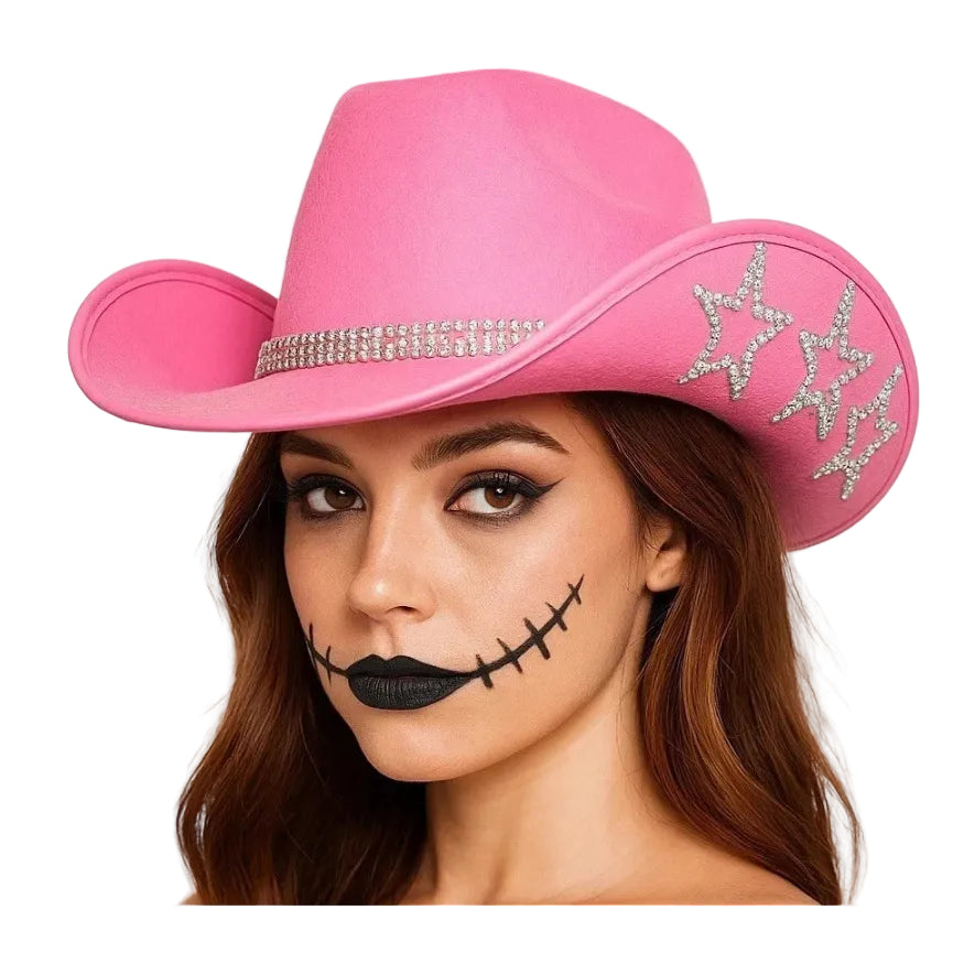 Pink Rhinestone Cowgirl Hat