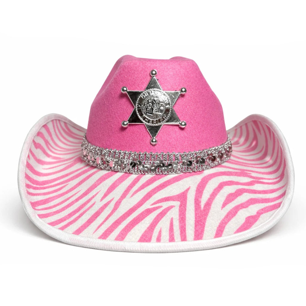 Pink Zebra Cowboy Hat