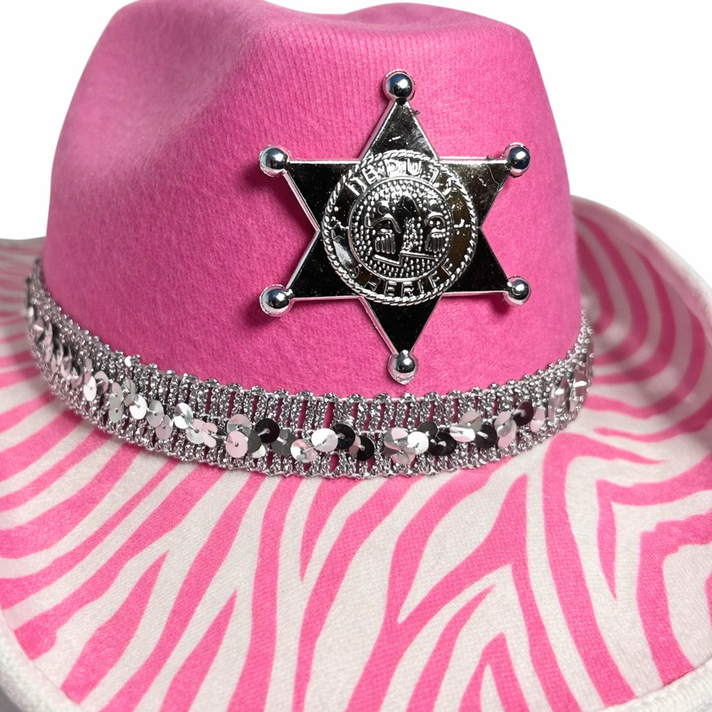 Pink Zebra Cowboy Hat