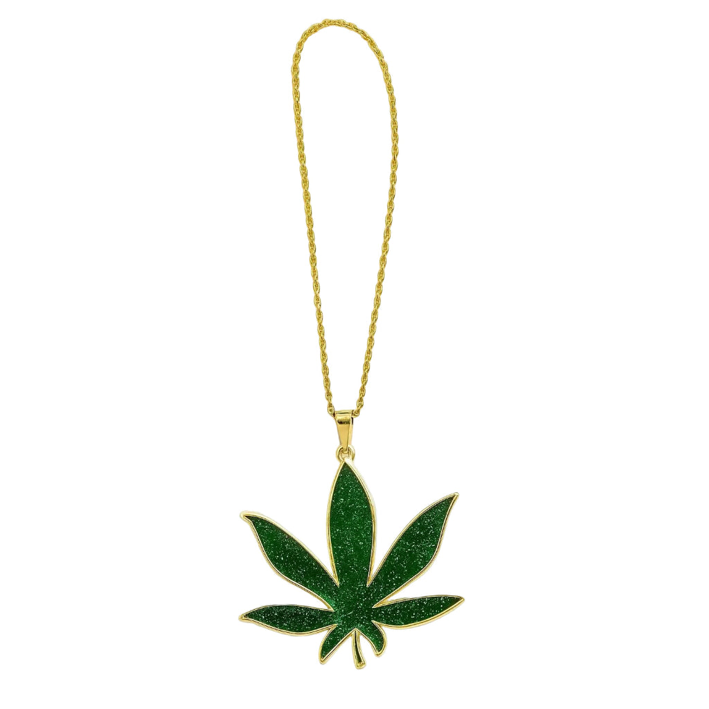 Gold Green Leaf Pendant