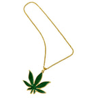 Gold Green Leaf Pendant