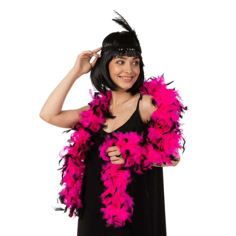 Pink & Black Feather Boa