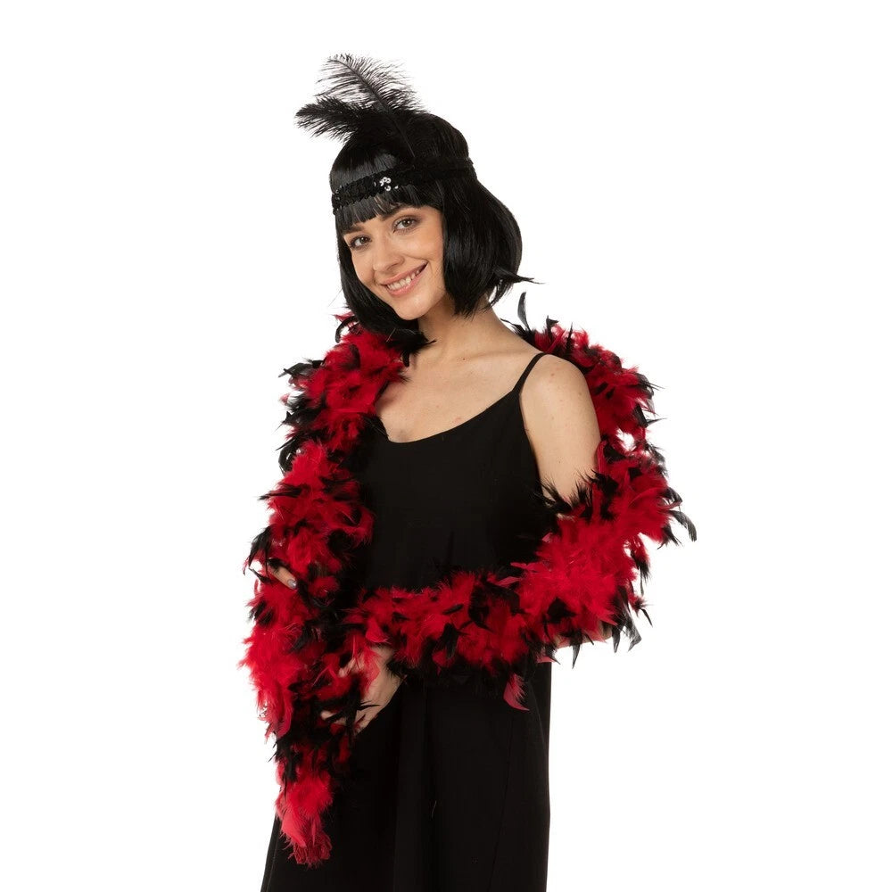 Red & Black Feather Boa