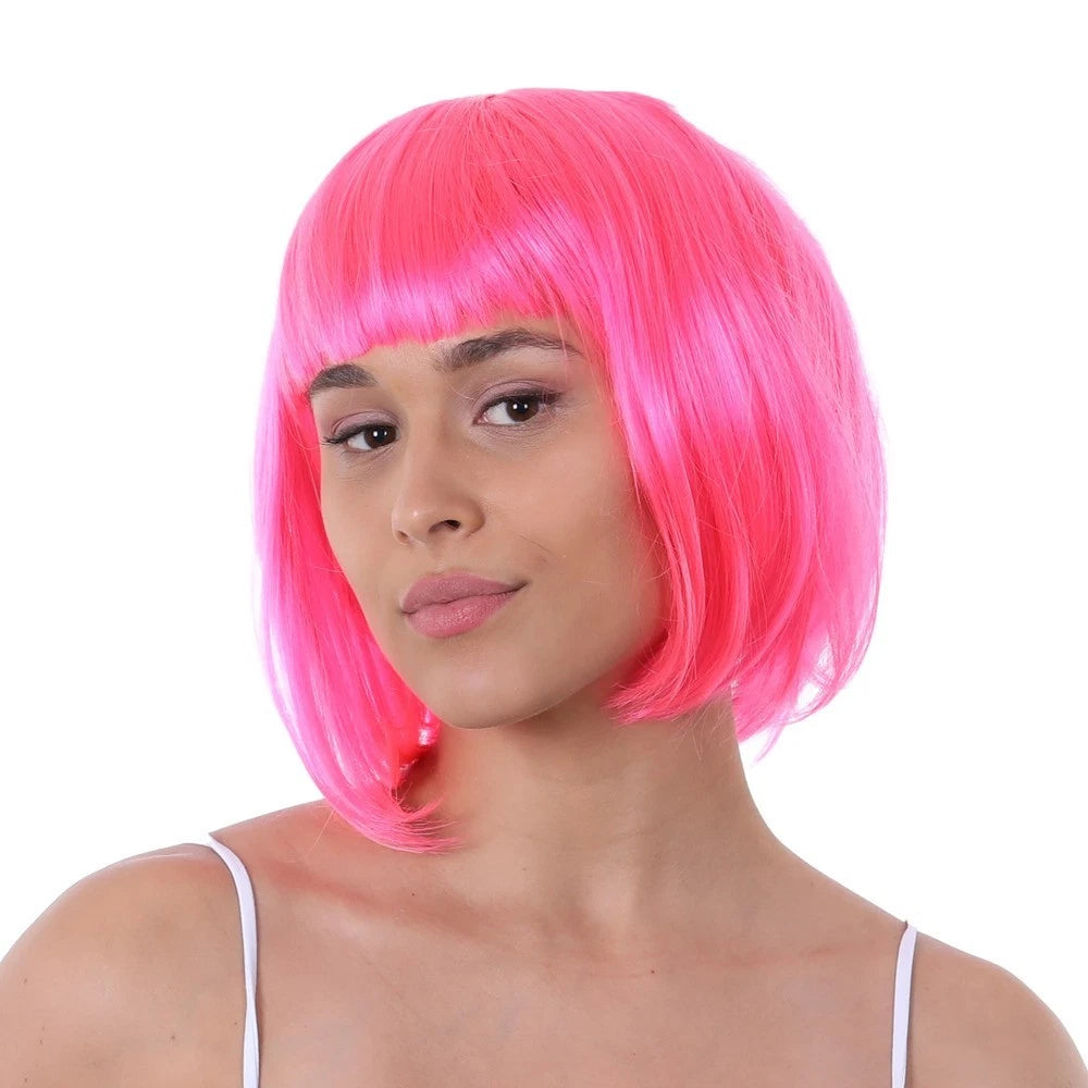 Bright Pink Bob Short Wig