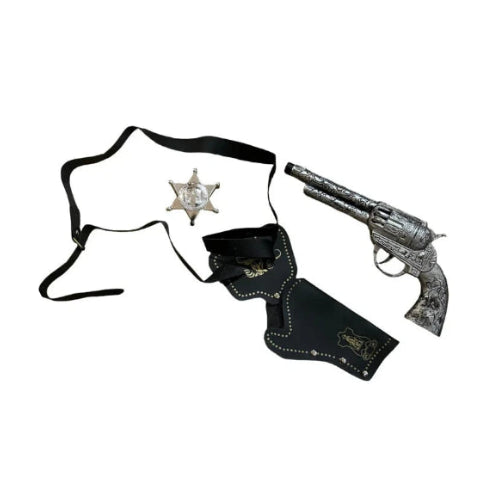 Silver Cowboy Gun and Holster