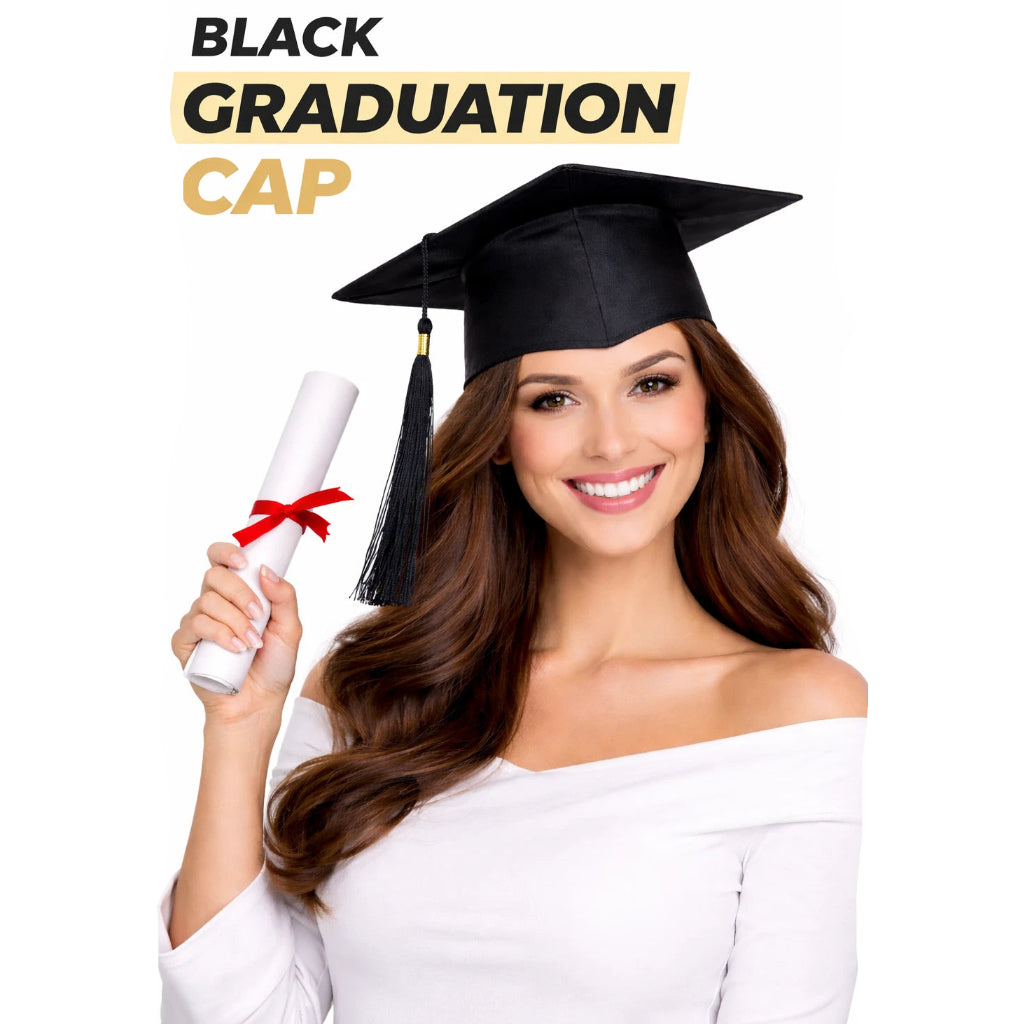 Black Graduation Mortarboard Cap