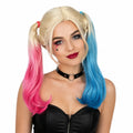 Harlequin Pink Blue Pigtail Wig